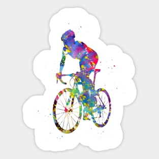 Cyclist sprinting Sticker